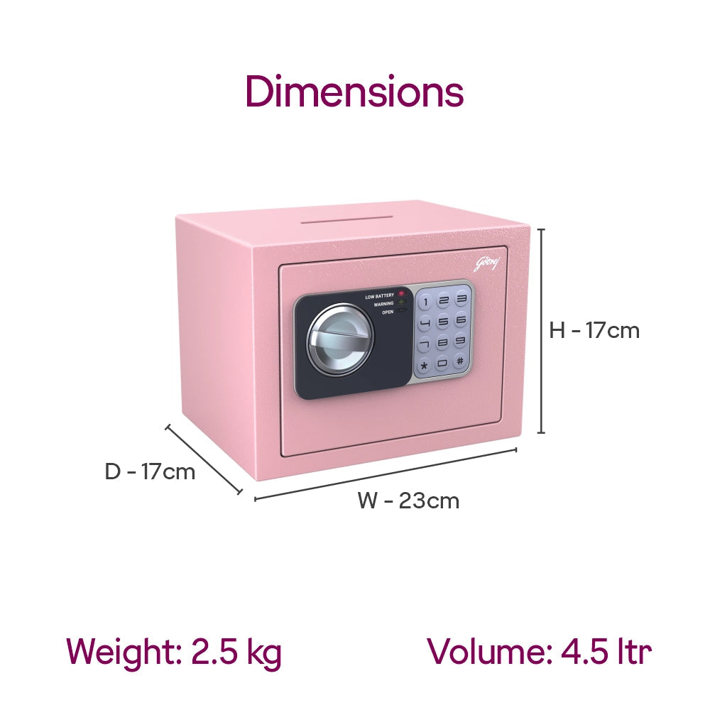 GODREJ DOMESTIC SAFE  DREAM BOX PINK  GS4.5L EL GODREJ