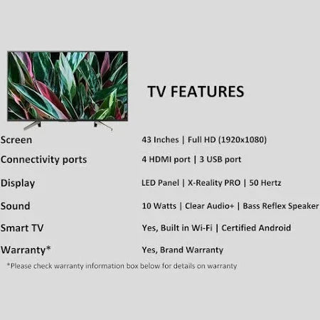 SONY LED TV KDL-43W800C NA43 INCH SONY