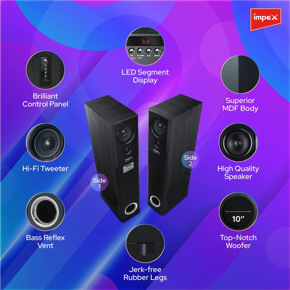 IMPEX SPEAKER 2.0 THUNDER T3 (FG0043)  100 WATTS IMPEX