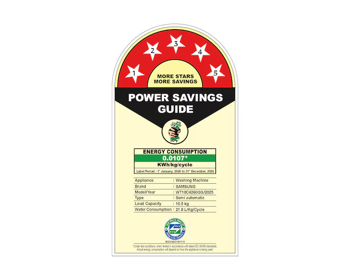 SAMSUNG SEMI AUTOMATIC WT10C4260GG 10 KG SAMSUNG