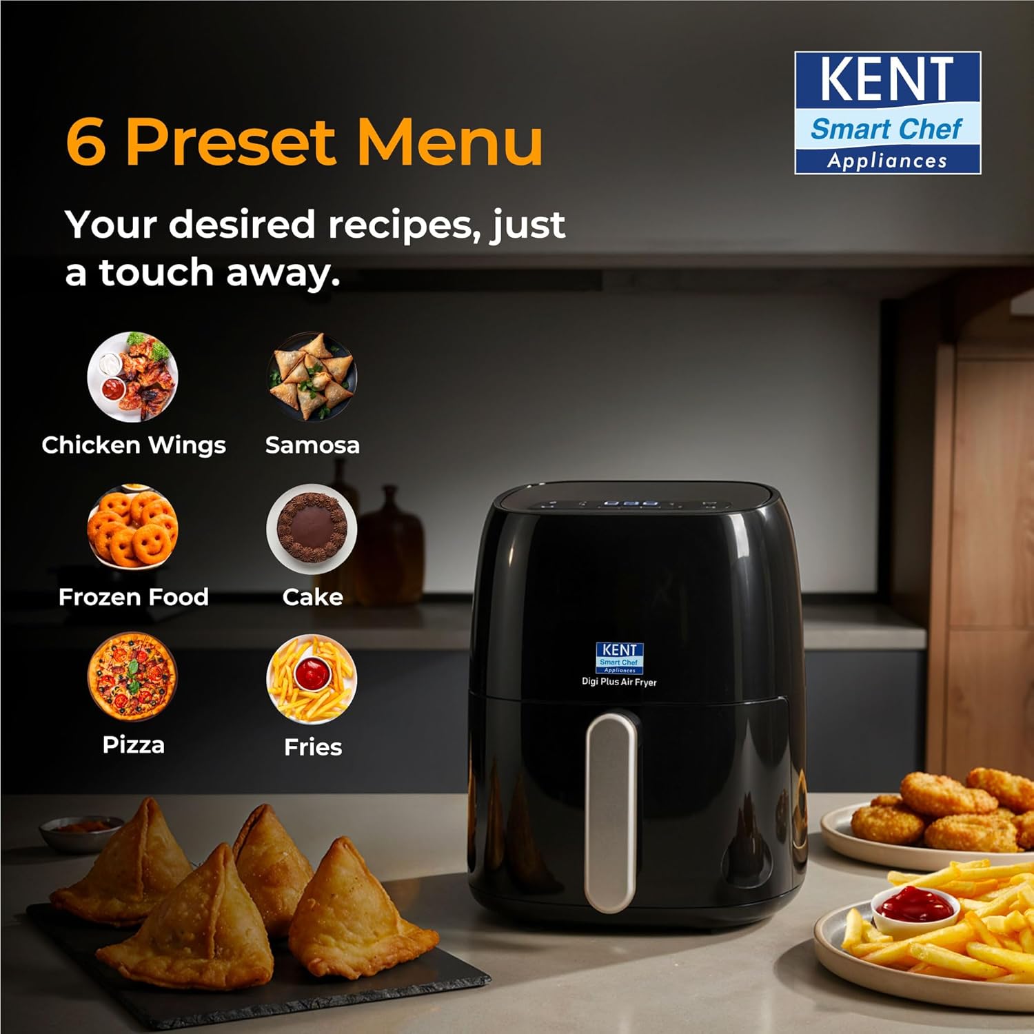 KENT AIR FRYER DIGI + AIR FRYER - 4 LTRS  (DIGITAL) - 1300 W KENT