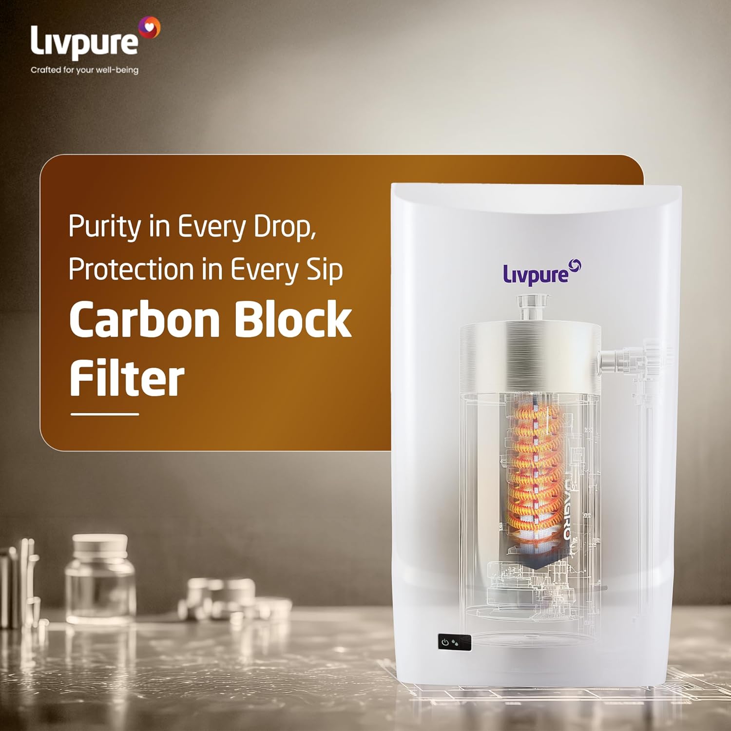 LIVPURE Water Purifier Normal Glitz Uv+Uf 7 Ltrs LIVPURE
