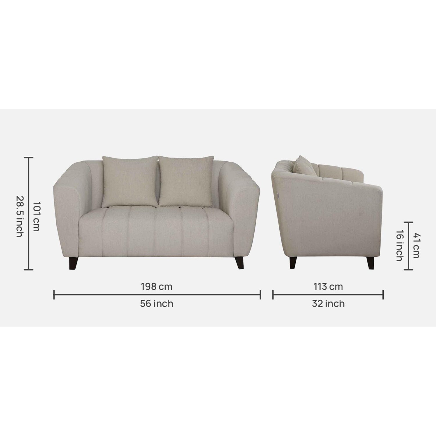 ARENA 2 Pcs Sofa Set Kaj 3+2 Stella Beige Sofa