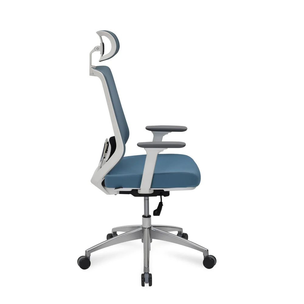NL POISE PRO HIGH BACK MESH CHAIR WHITE-BLUE NILKAMAL