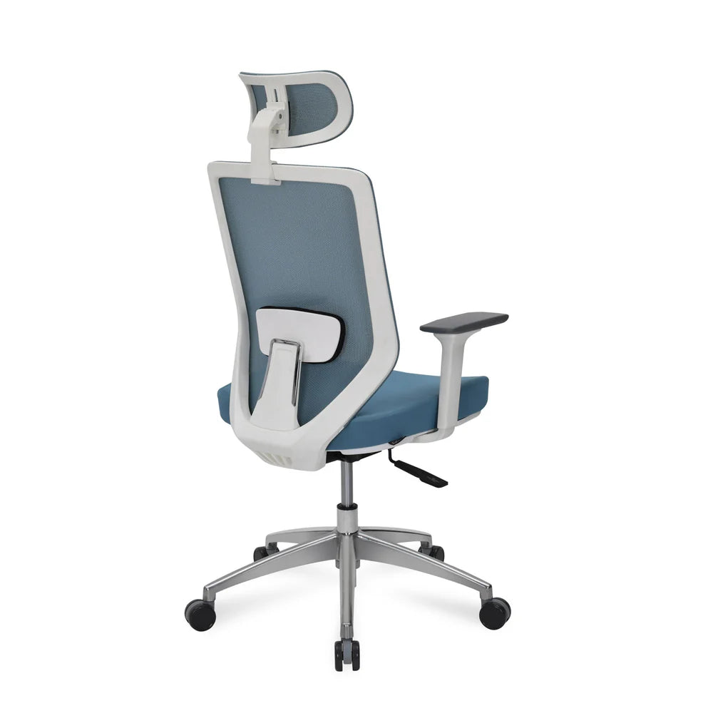 NL POISE PRO HIGH BACK MESH CHAIR WHITE-BLUE NILKAMAL