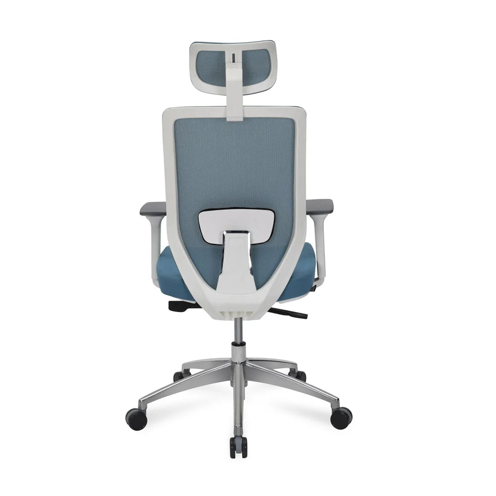 NL POISE PRO HIGH BACK MESH CHAIR WHITE-BLUE NILKAMAL