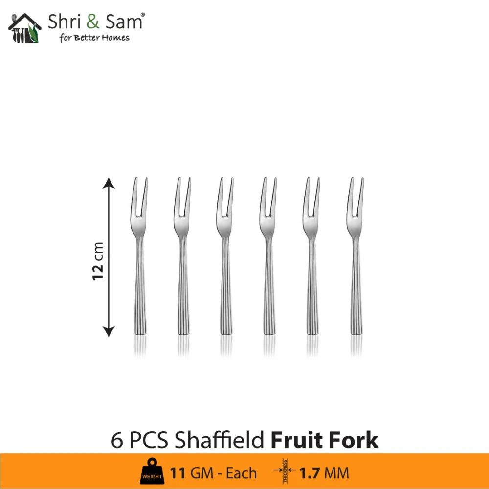 Stainless Steel Cutlery Shaffield 6 PCS Fruit Fork SRI AND SAM