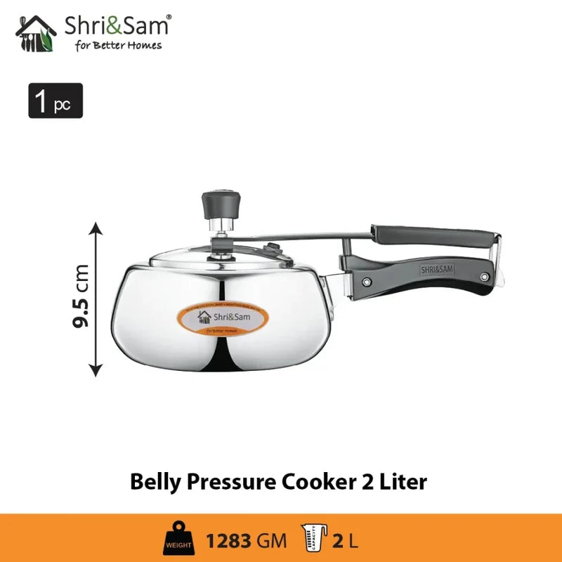 Stainless Steel Triply Bharat Belly Pressure Cooker OoNA