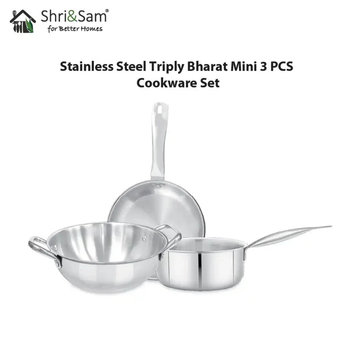 SHRI & SAM JHC-311-3 SS MINI  COOKWARE SET MINI TRIPLY S/3 PR SHRI & SAM