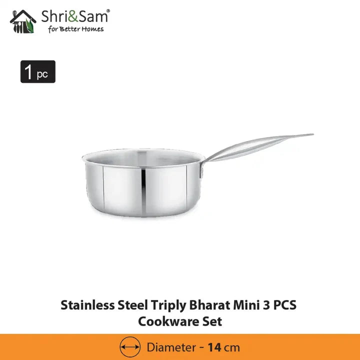 SHRI & SAM JHC-311-3 SS MINI  COOKWARE SET MINI TRIPLY S/3 PR SHRI & SAM