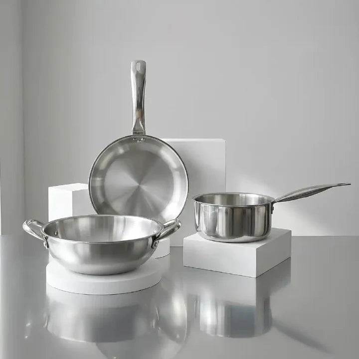 SHRI & SAM JHC-311-3 SS MINI  COOKWARE SET MINI TRIPLY S/3 PR SHRI & SAM