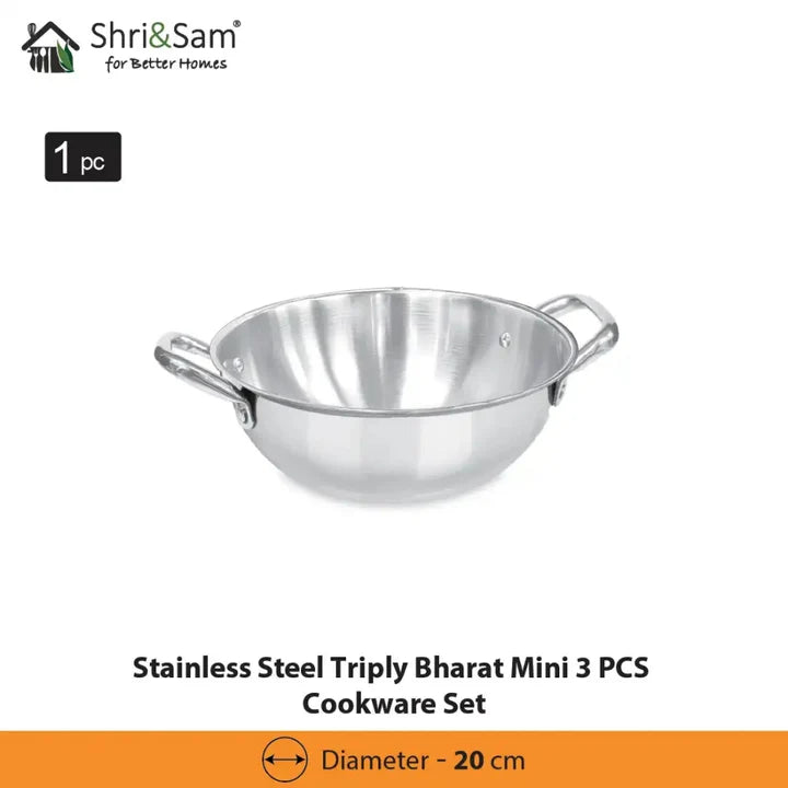 SHRI & SAM JHC-311-3 SS MINI  COOKWARE SET MINI TRIPLY S/3 PR SHRI & SAM