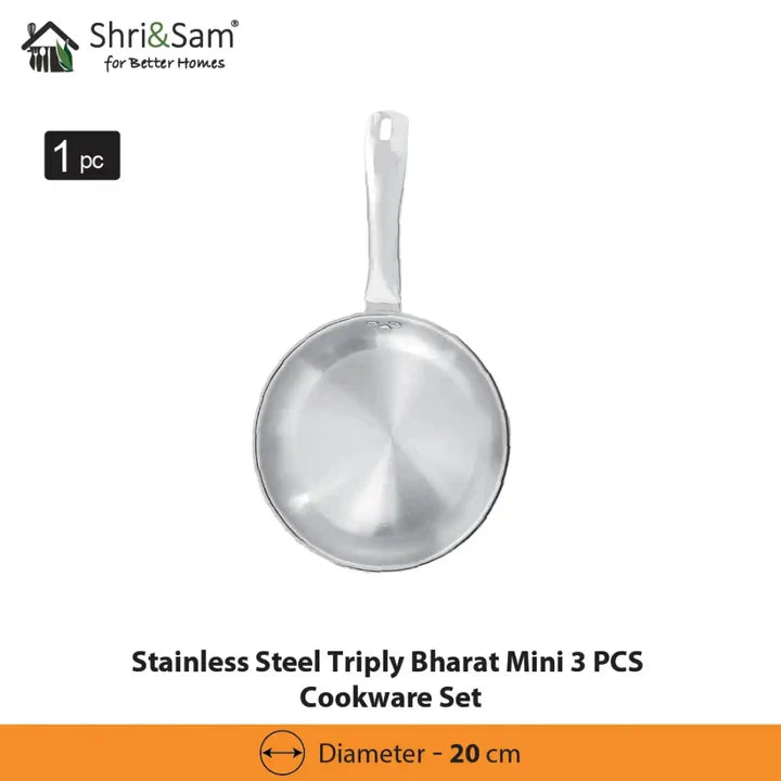 SHRI & SAM JHC-311-3 SS MINI  COOKWARE SET MINI TRIPLY S/3 PR SHRI & SAM