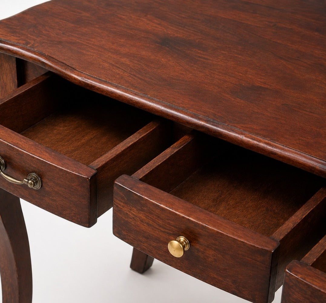 ARENA STUDY TABLE LOUIS R2077 3DRWR LIGHT HONEY BROWN ARENA