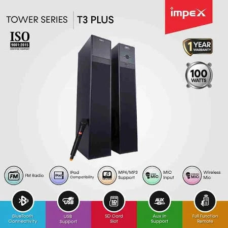 IMPEX SPEAKER 2.0 THUNDER T3 (FG0043)   100 WATTS IMPEX