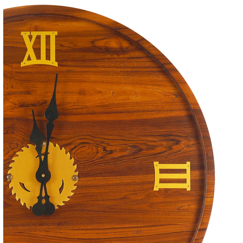 OoNA Teak Wood Open Clock