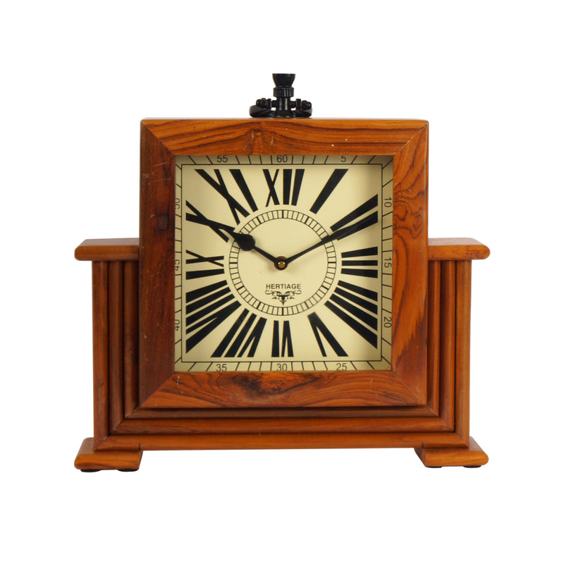 OoNA Teak Wood Table Clock