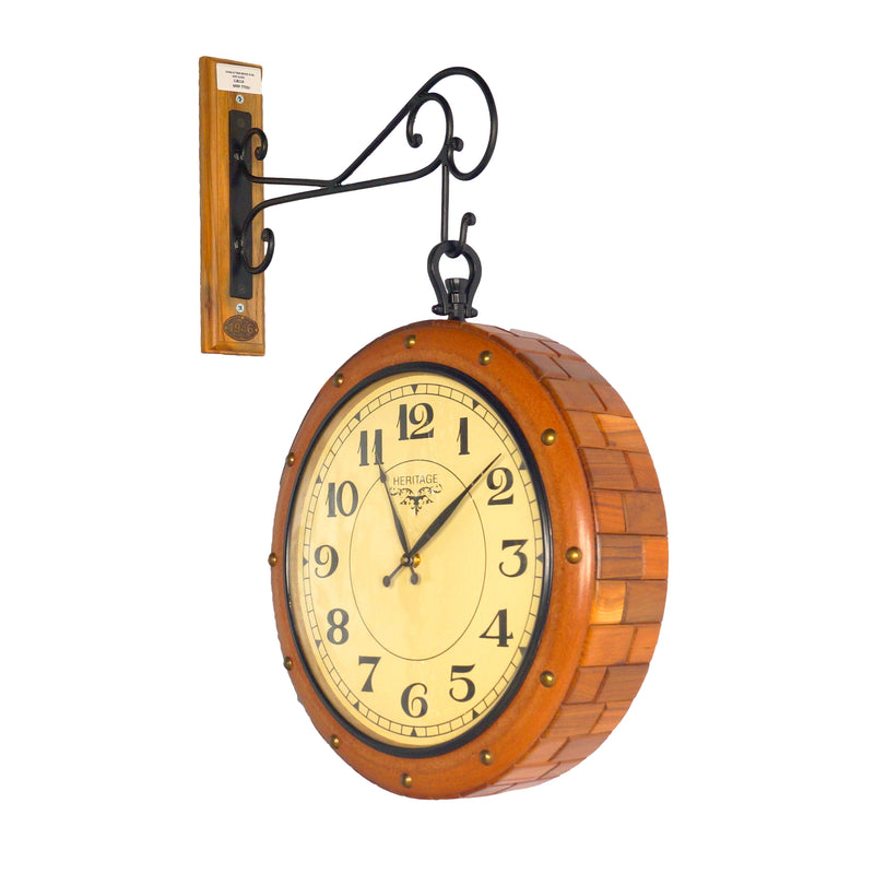 OoNA Teak Wood Dual Side Clock