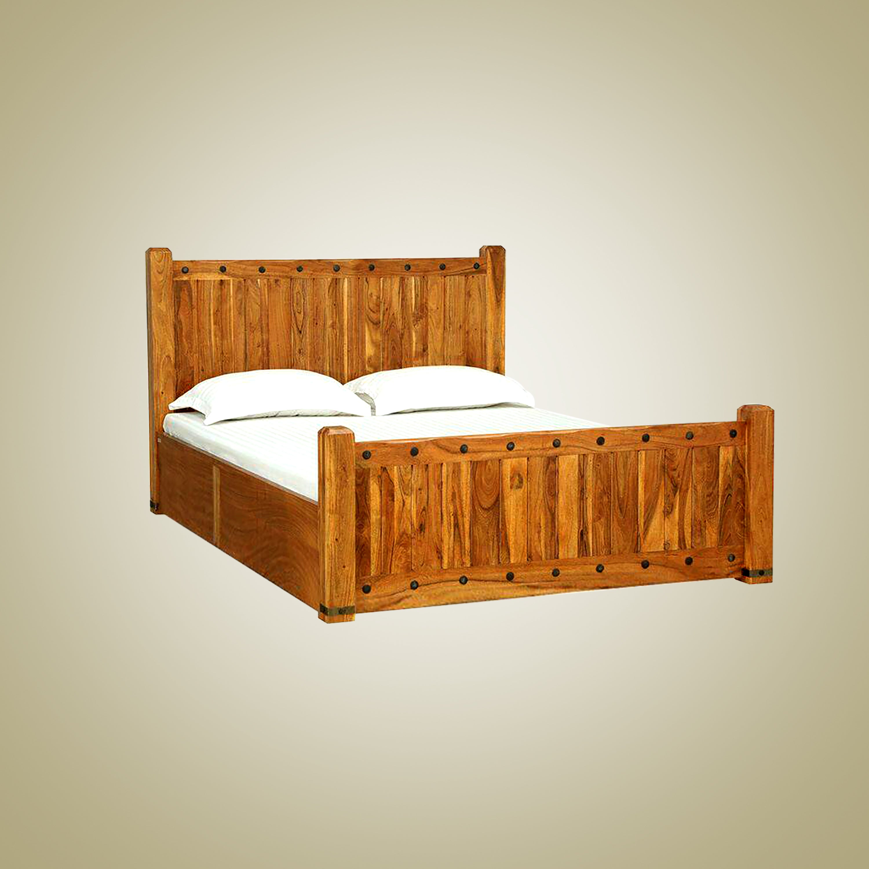 ARENA Queen Size Bed Light Honey Brown