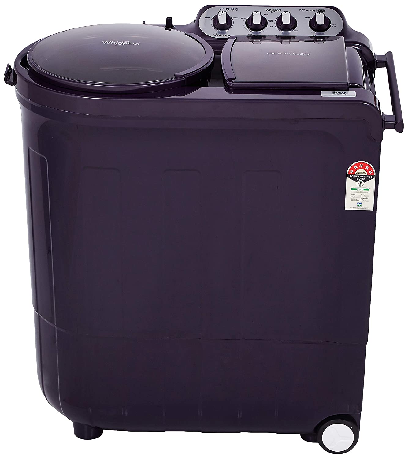 Whirlpool Ace Turbo Dry Purple Dazzle Semi Automatic 8Kg Top Load Washing Machine Whirlpool