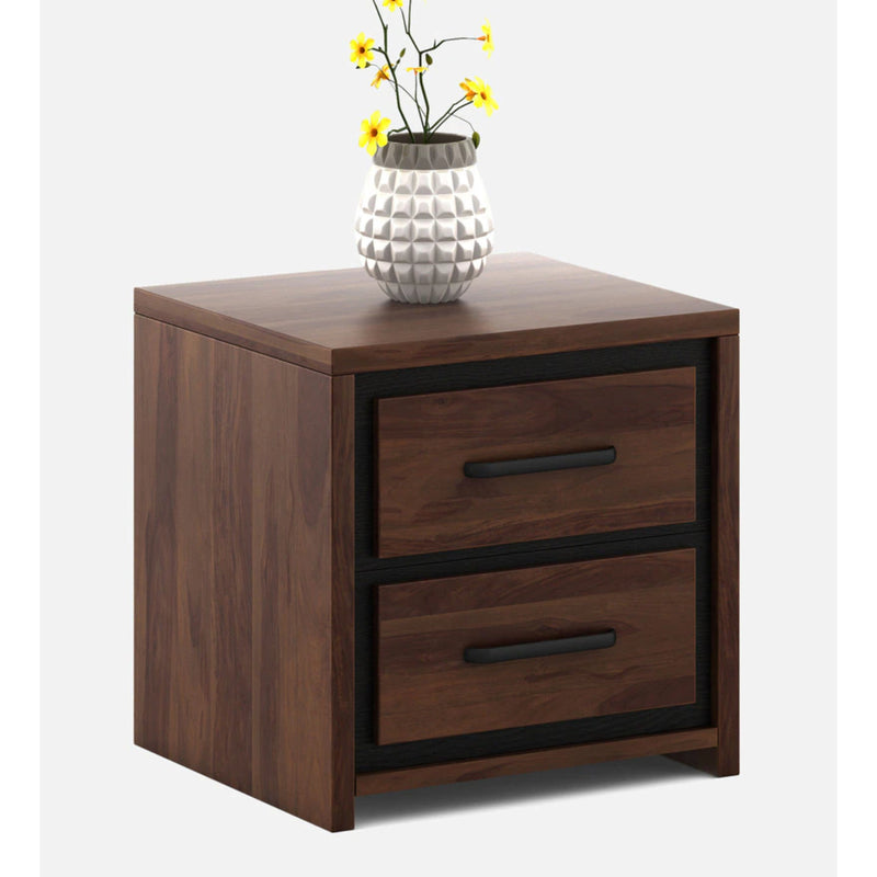 Spacewood Bedside Boston Bed Side Table In Sheesham Finish