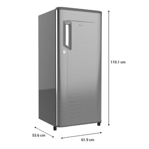 Whirlpool 205IMPC PRM Lumina Stainless Steel Single Door 190L Refrigerator