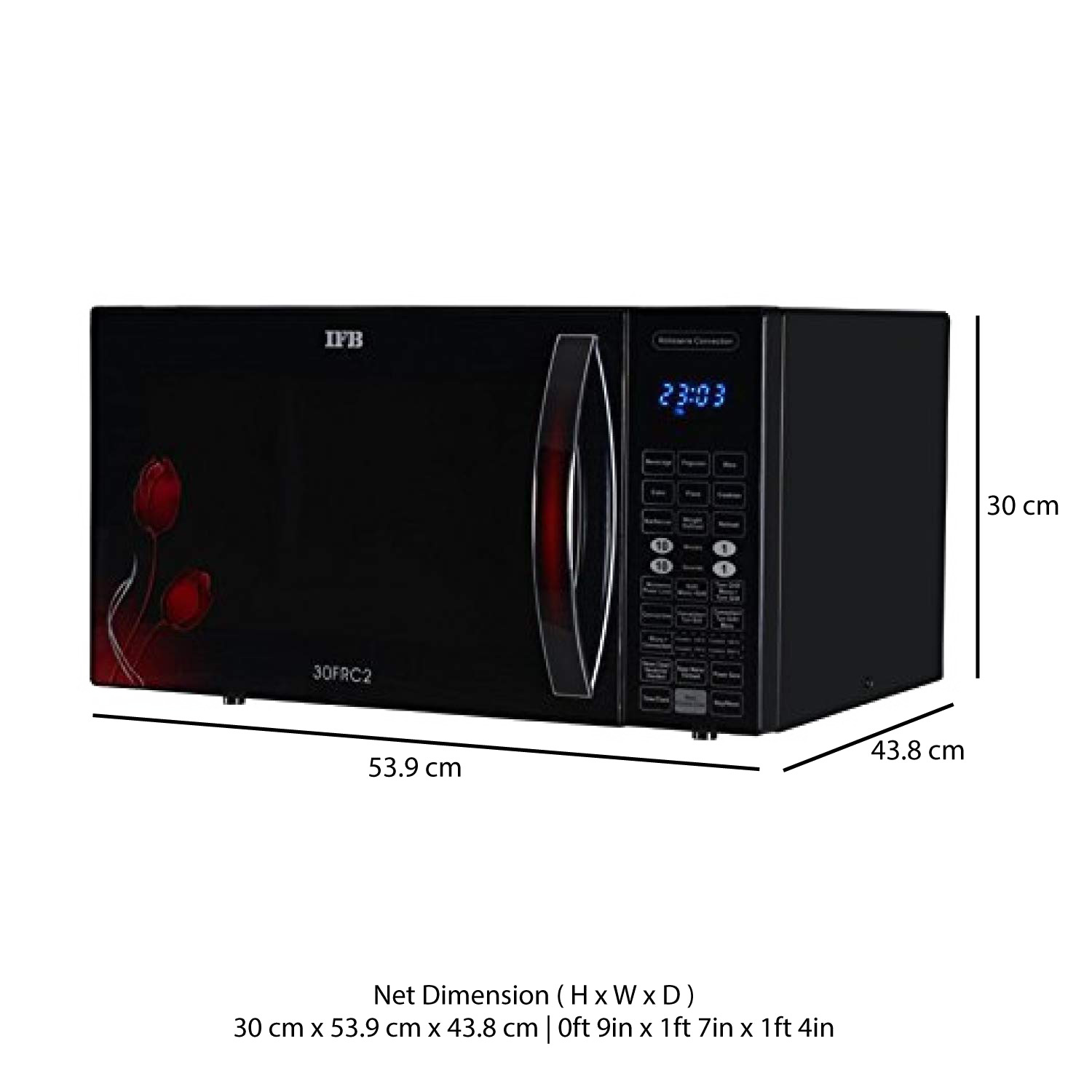 IFB 30FRC2 Floral Pattern Black 30 L Convection Microwave Oven