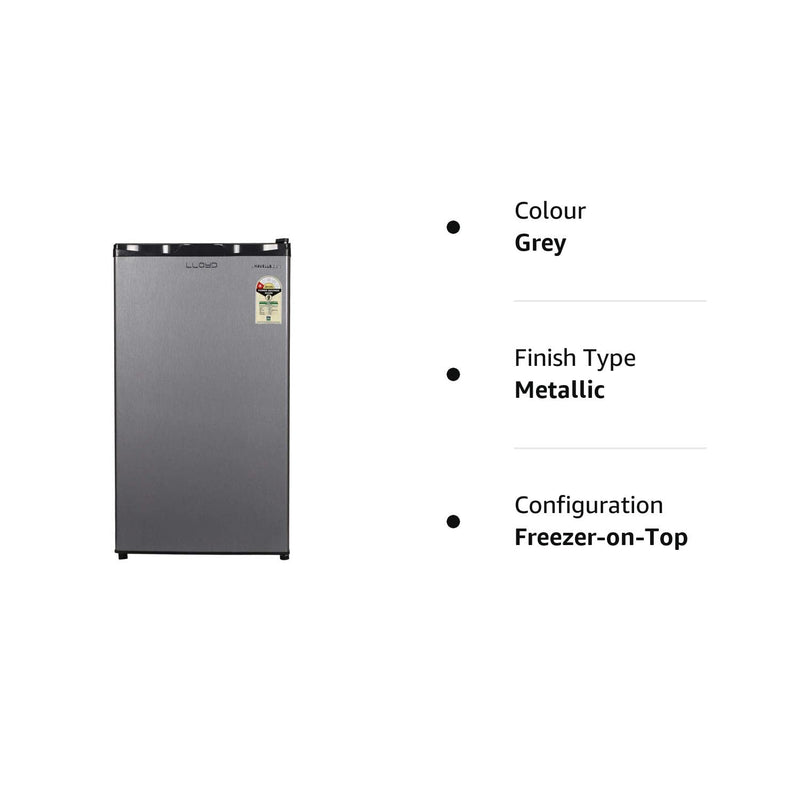 Lloyd 91 L GLDC111RMGW1EB Direct Cool Single Door 1 Star Refrigerator, Grey