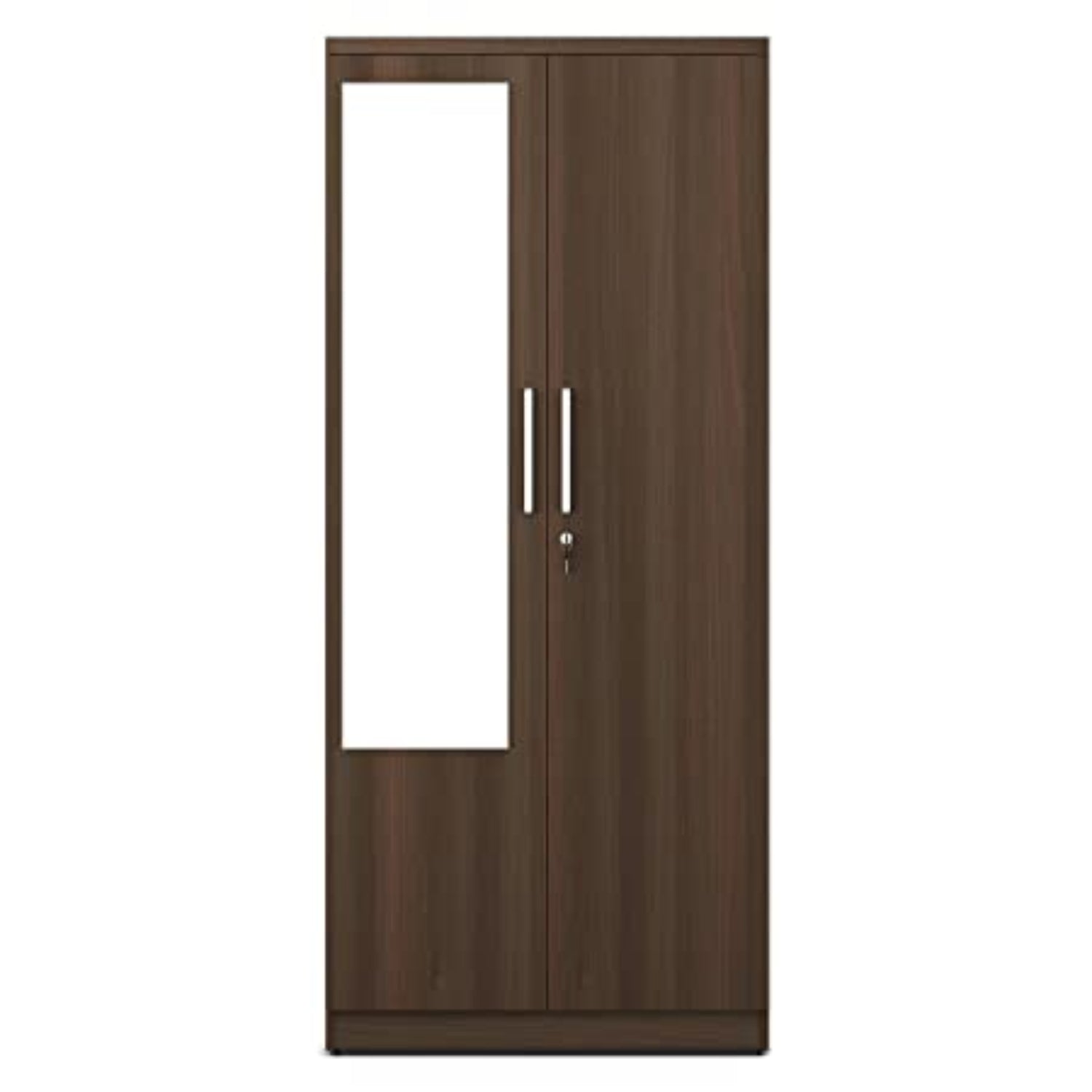 SPACEWOOD Omega 2 Door Wardrobe With Mirror Mol-Acacia Dark SPACEWOOD