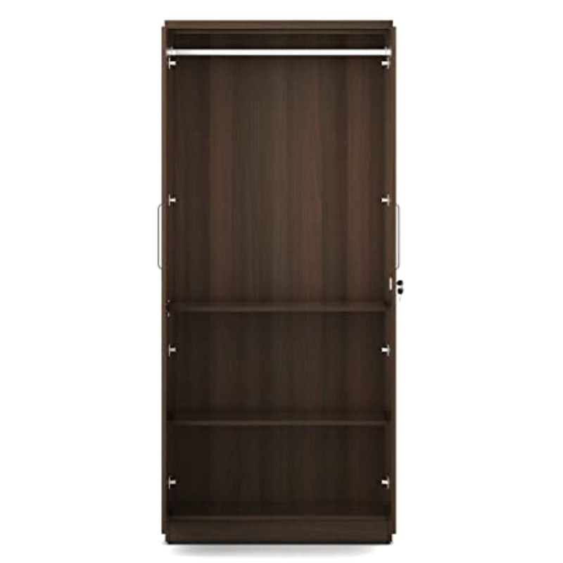 SPACEWOOD Omega 2 Door Wardrobe With Mirror Mol-Acacia Dark