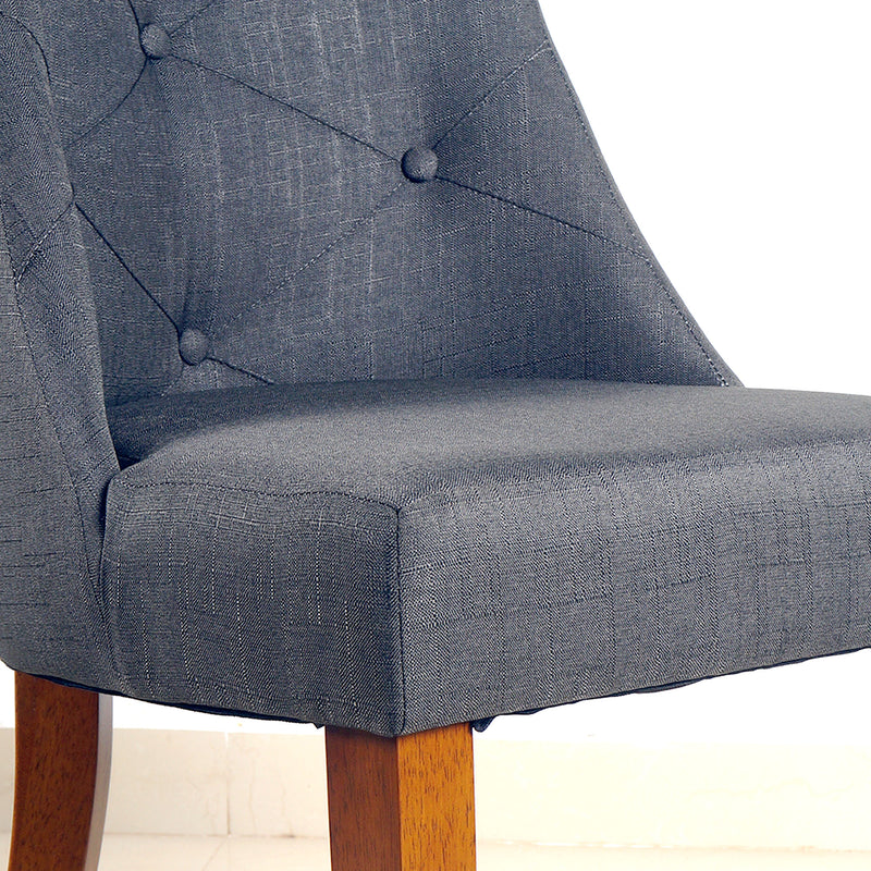 ARENA XENA Dining Chair with Buttons Dark Grey Cotton