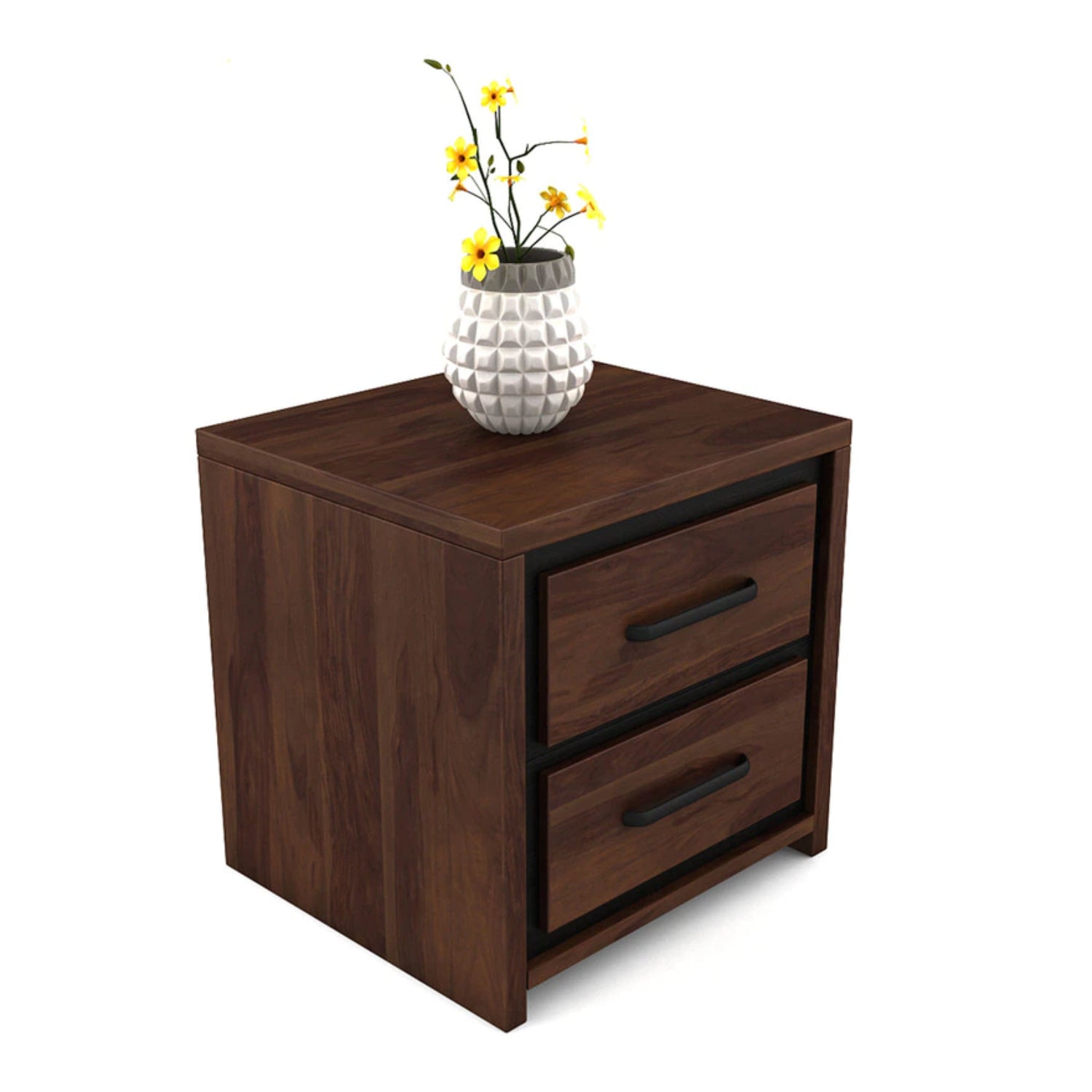 Spacewood Bedside Boston Bed Side Table In Sheesham Finish