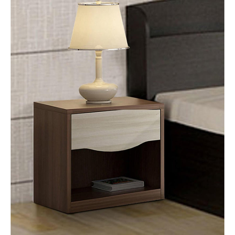 Spacewood Omega-Crescent Bed Side Table Mol-Acacia Dark