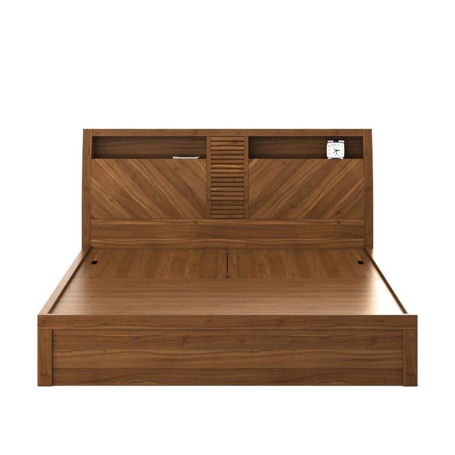 SPACEWOOD Queen Bed Monarch V4 3/4Th Lift On Storage Natural Teak
