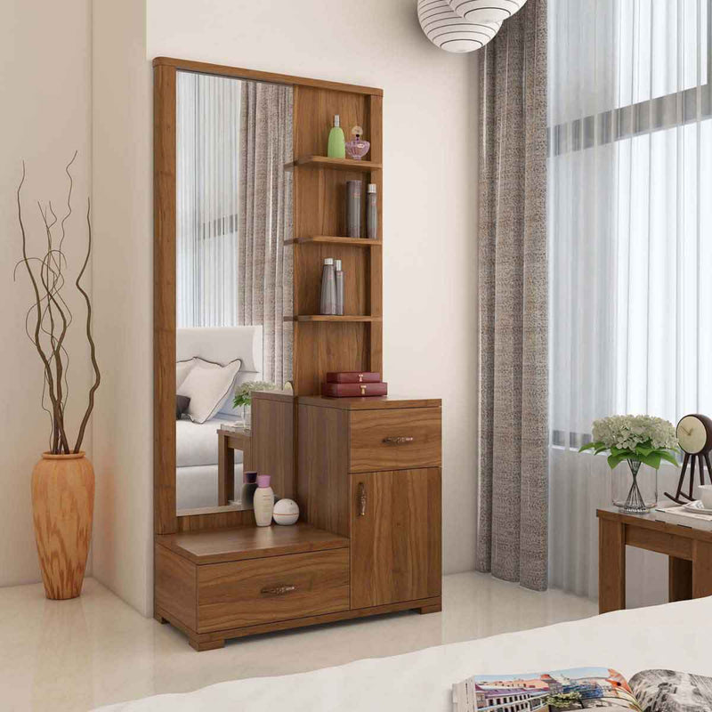Contemporary Wooden Dressing table with storage door Mirror Frame -  Furniture Online: Buy Wooden Furniture for Every Home | Sunrise  International