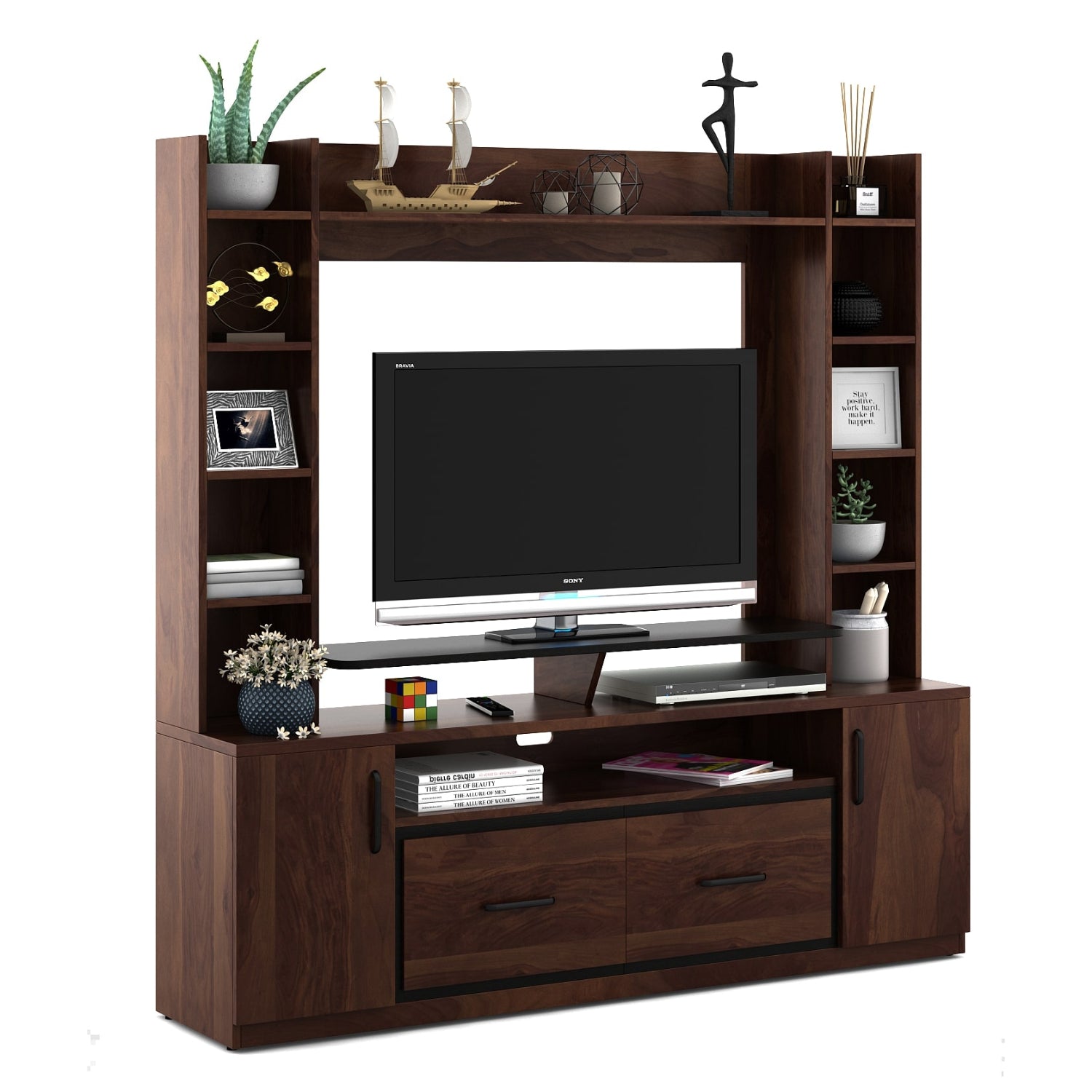 Spacewood Tv Unit Woodland Sheesham Finish