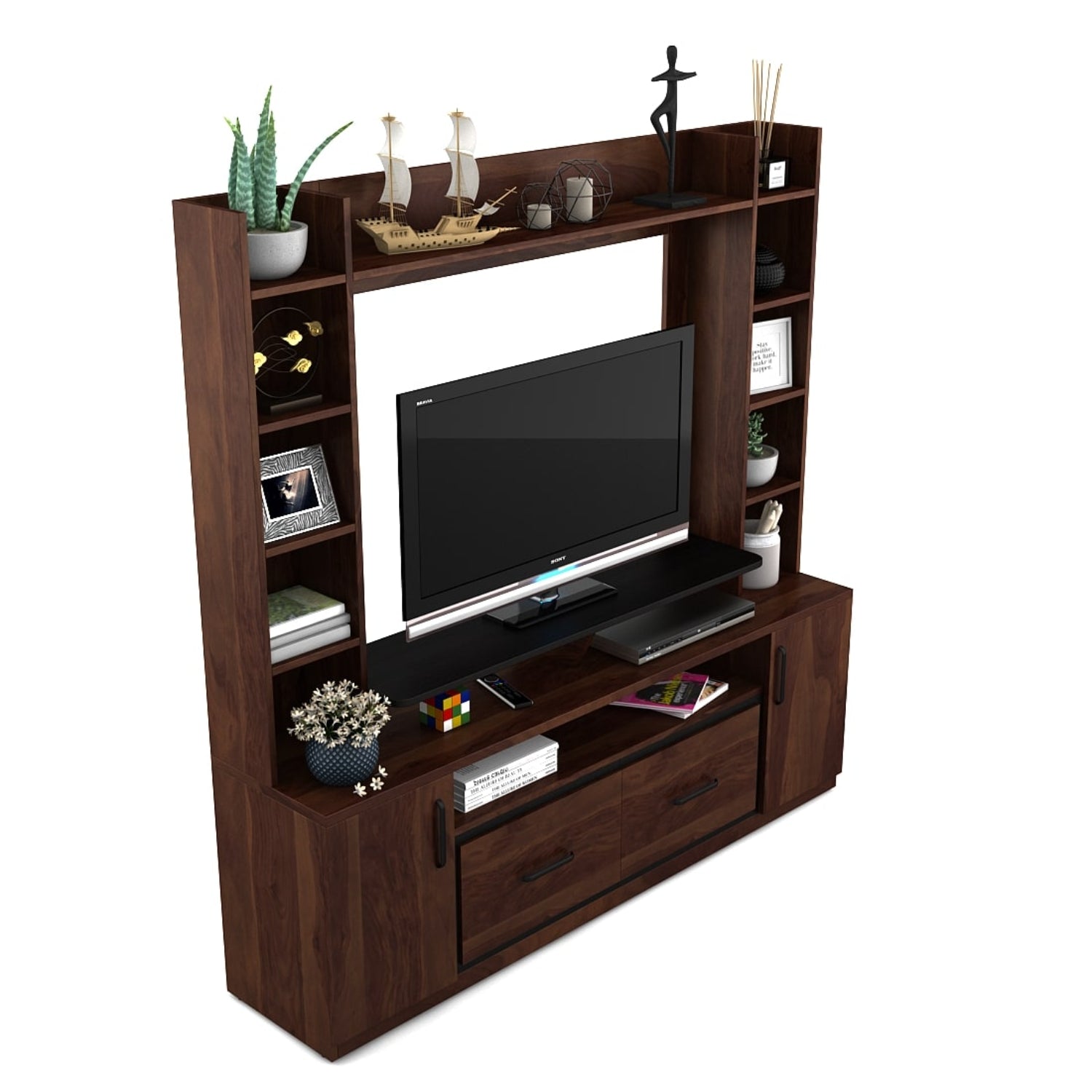 Spacewood Tv Unit Woodland Sheesham Finish