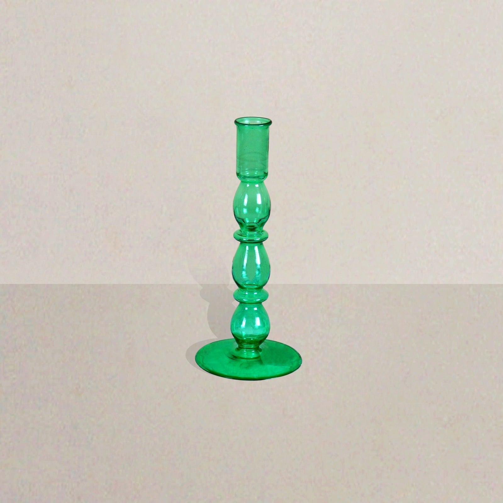 OONA Aaos Glass Candle Holder Mini (Green/Yellow)