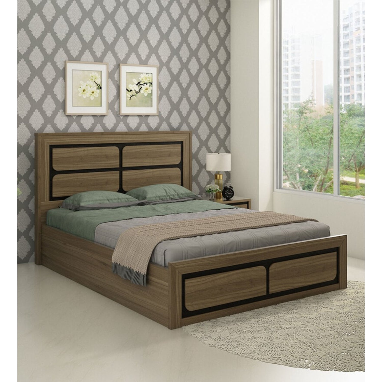 SPACEWOOD Dublin Front Pull Out Storage Queen Bed SPACEWOOD
